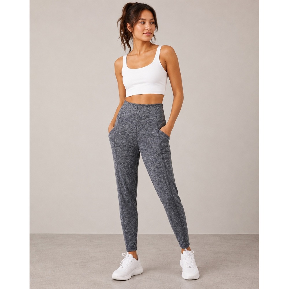 Aerie Chill Play Move High Waisted Heather Gray Pocket Leggings Medium 7/8